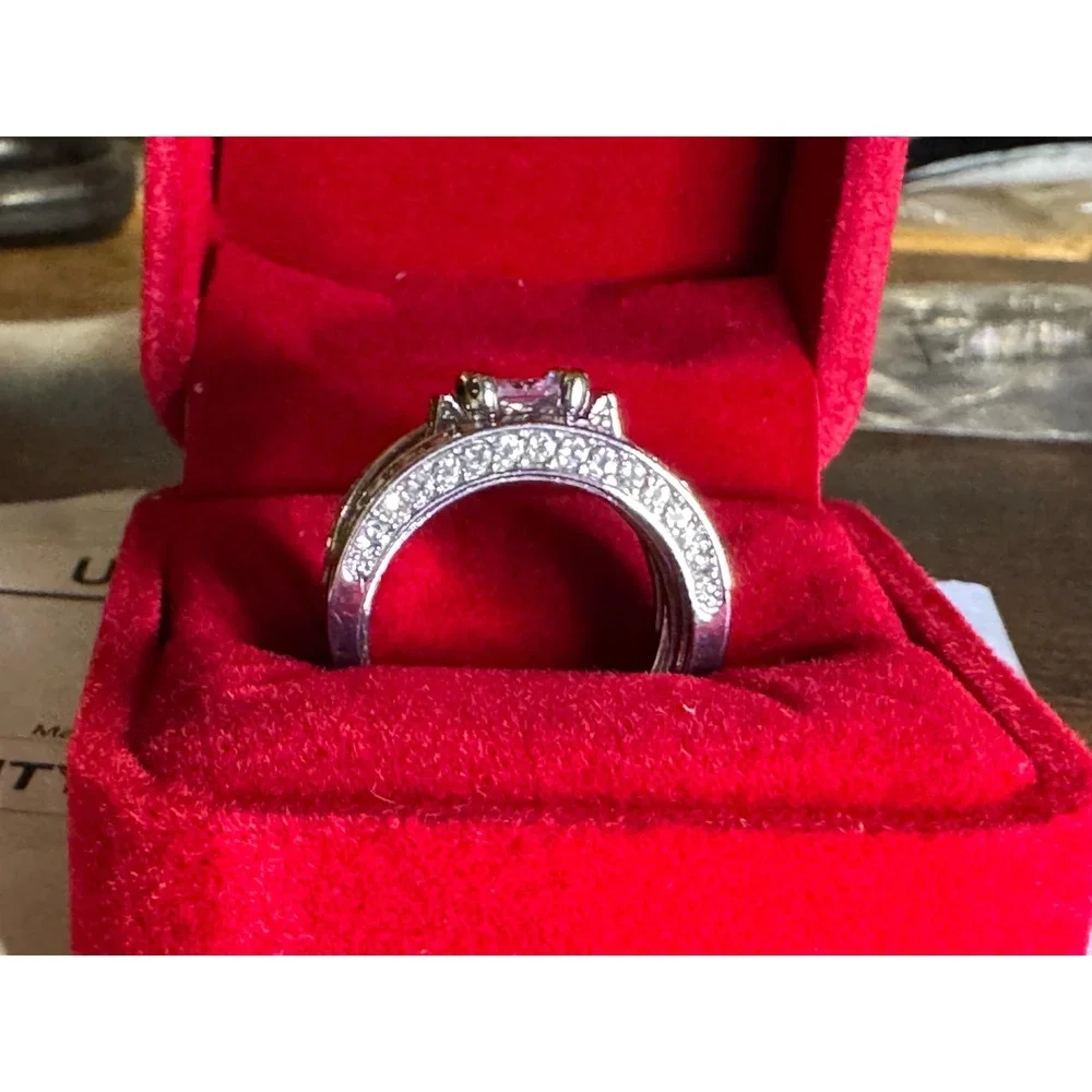 Sparkling Crystal Bridal Ring Set | Statement CZ‎ Wedding Stack |